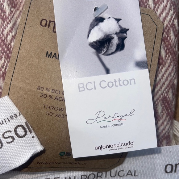 Antonio Salgado Throw Blanket BCI Cotton Blend 50x63”Made Portugal In A Gift Box - Picture 5 of 6